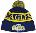 CUSTOM MAKE ROLL-UP OR LONGLINE ACRYLIC BEANIES. YES WE WILL HELP 
								YOU DESIGN AND CHOOSE COLOURS, SIMPLY EMAIL US YOUR LOGO/ARTWORK. COLOUR: NAVY BLUE/YELLOW with PEPPER & SALT POM POM TYPE
