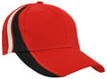 FRONT VIEW OF BASEBALL CAP RED/BLACK/WHITE