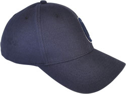 RIGHT FRONT VIEW OF CAP WITH EMBROIDERED LOGO