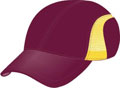 FRONT VIEW OF SPORTS CAP MAROON/GOLD