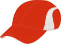 FRONT VIEW OF SPORTS CAP RED/WHITE
